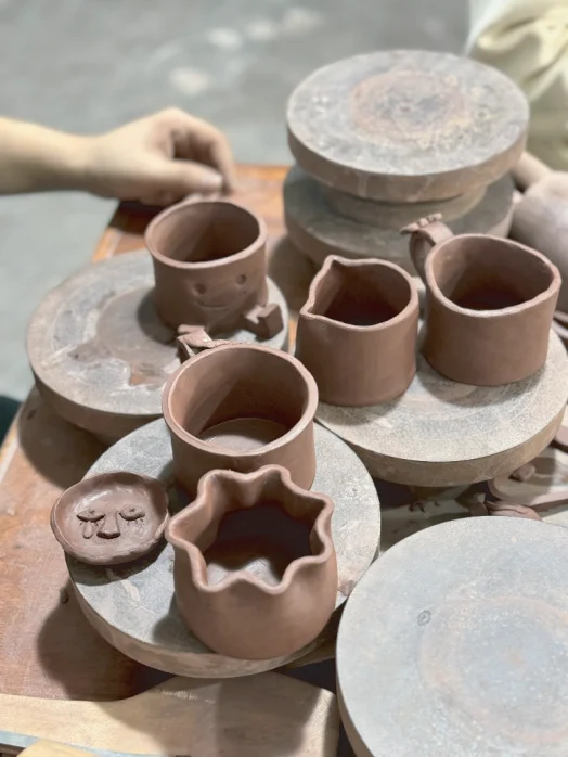 Student-made zisha pieces